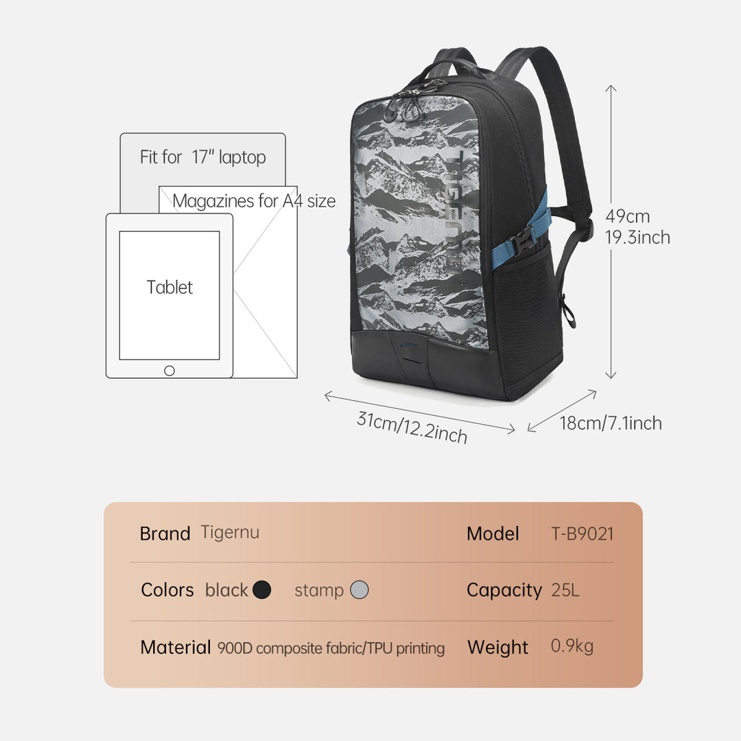 Mochila Urbana Tigernu TB9021 Silver