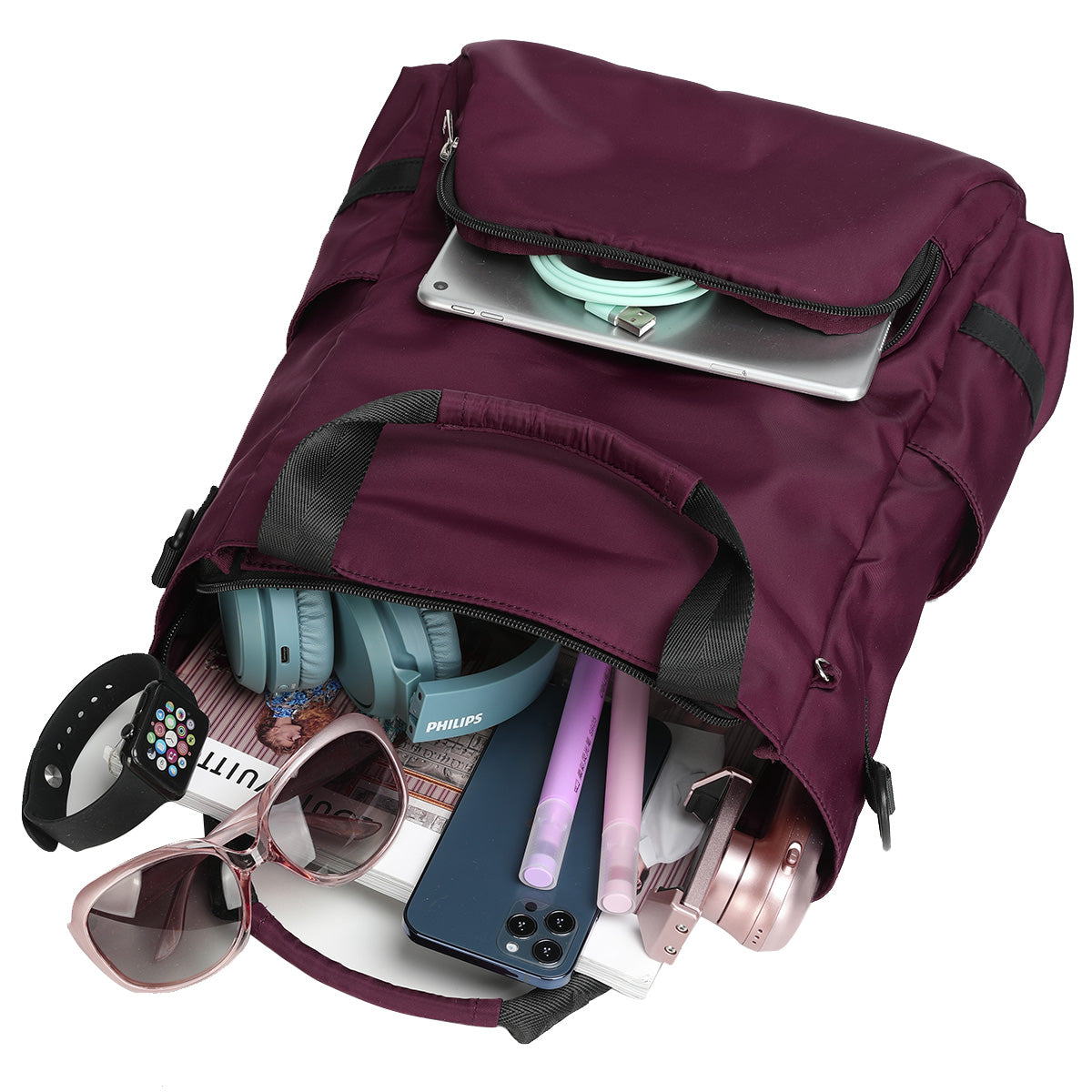 Mochila Bolso Mujer 3 en 1 Tigernu TS8169 Vino