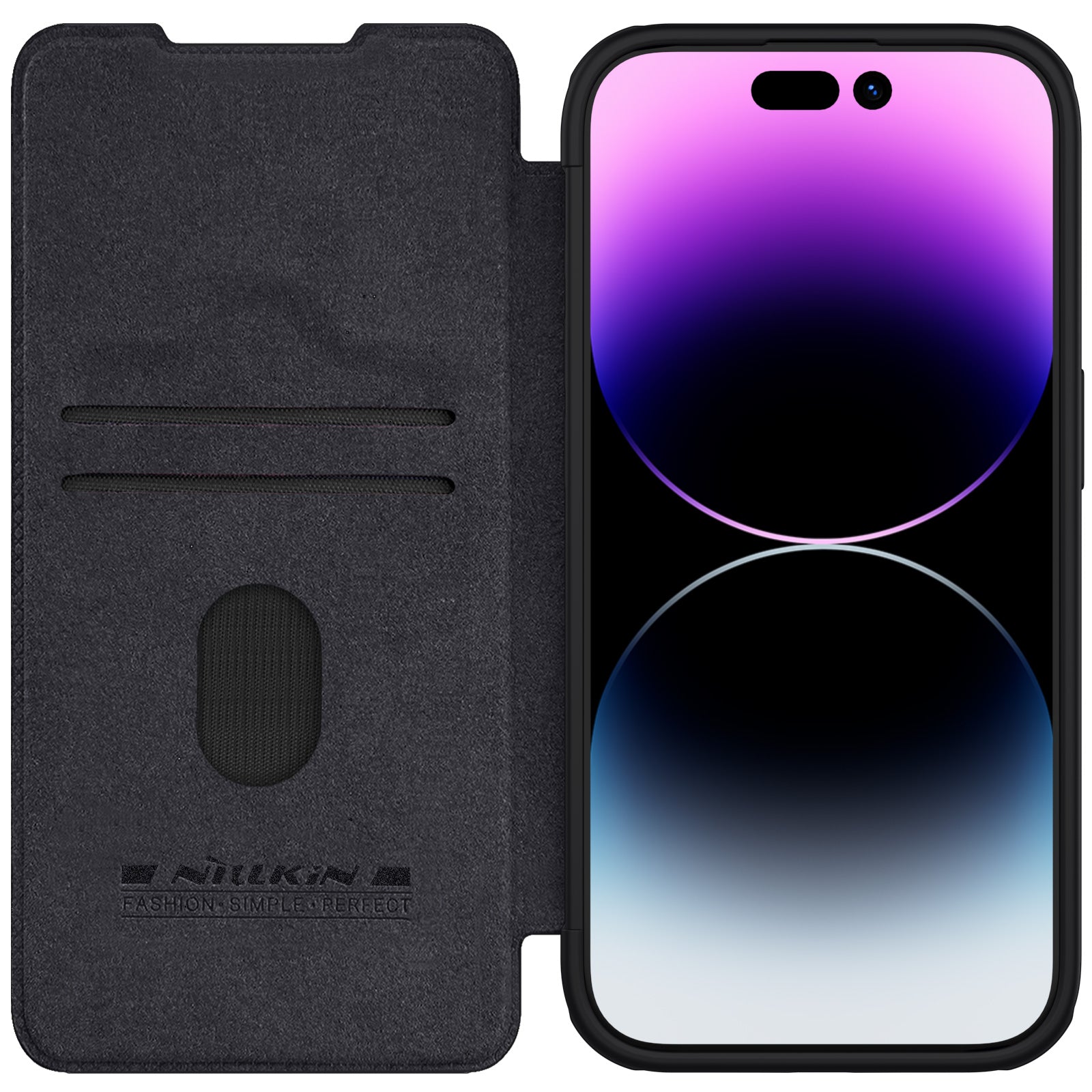 CASE NILLKIN QIN LEATHER COVER BLACK – IPHONE 15 PRO MAX