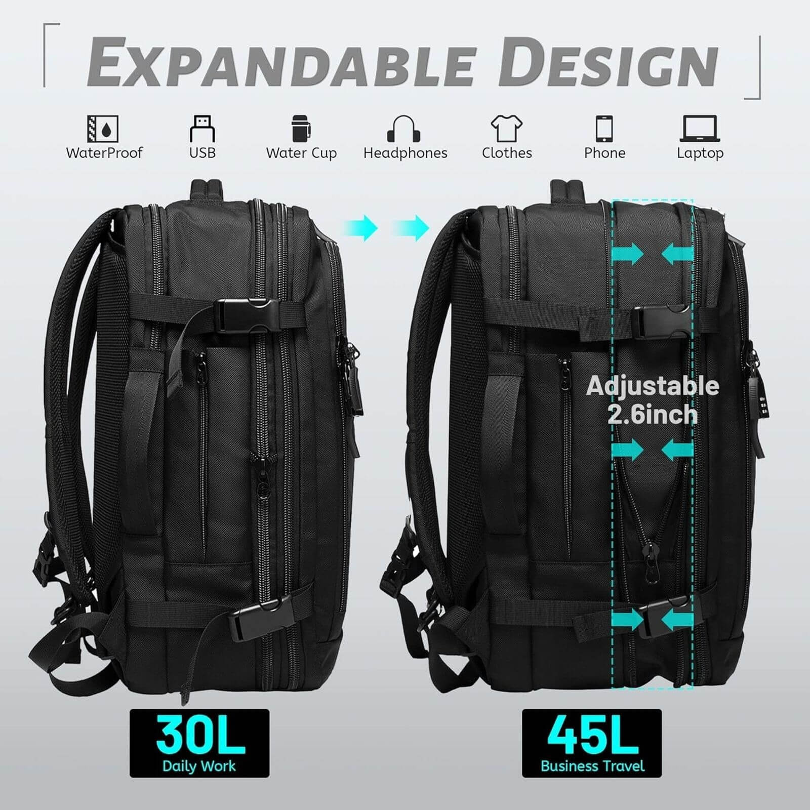 Mochila Expandible Viajera Bange 22039