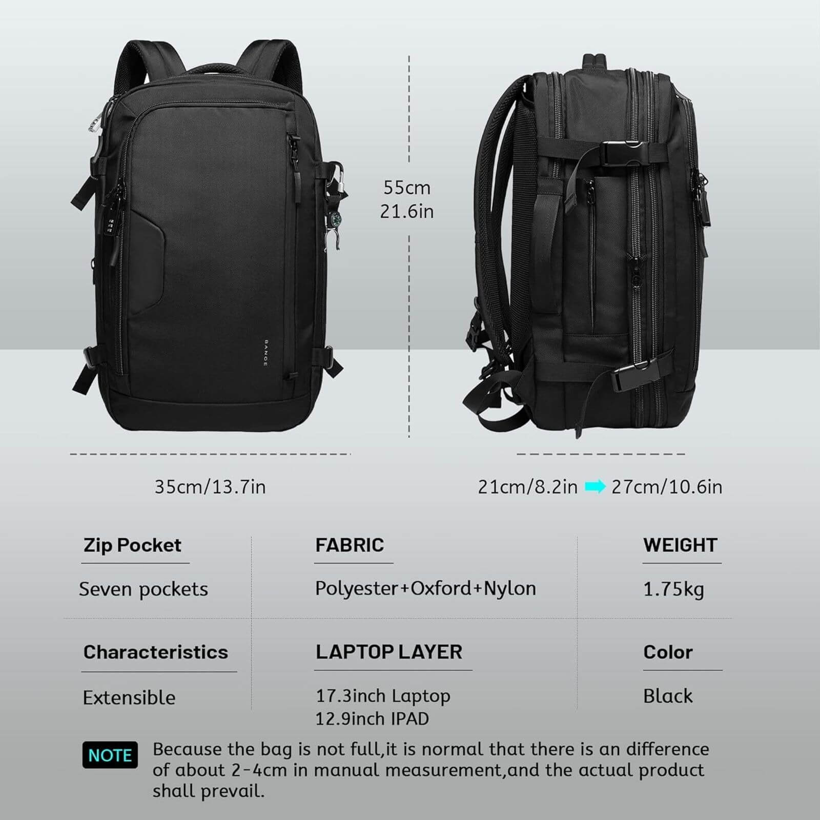 Mochila Expandible Viajera Bange 22039