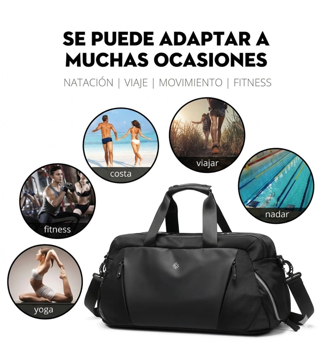Bolso de Viaje y Gimnasio RZTX 35L Impermeable con Porta Zapatos