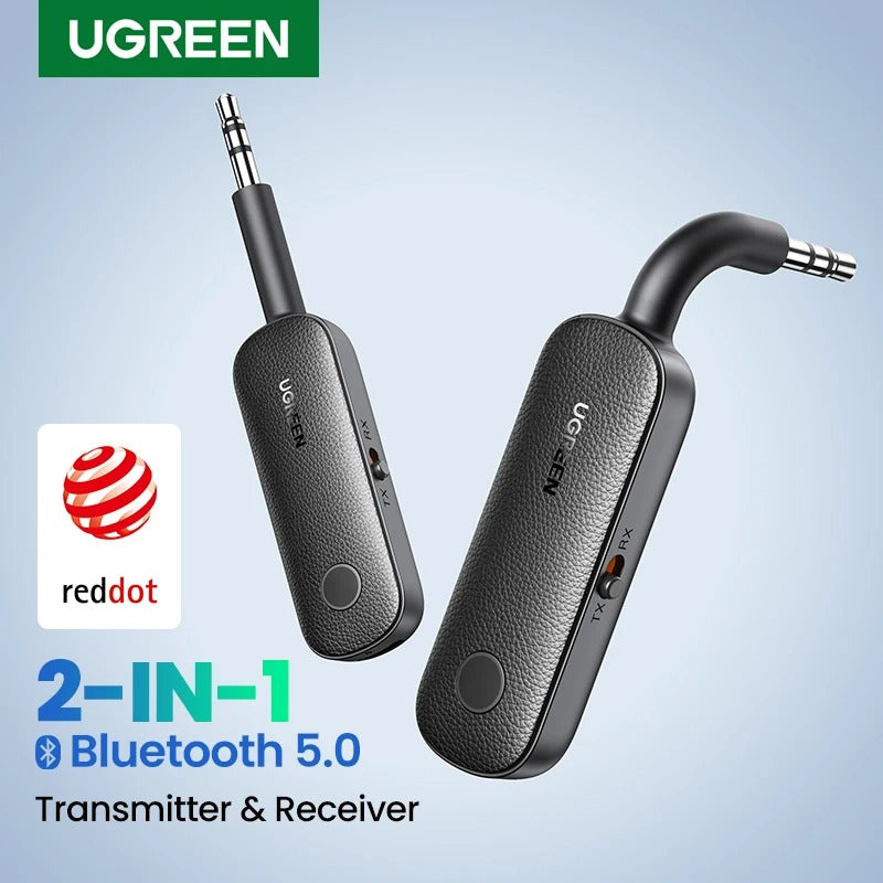 Adaptador Ugreen Transmisor Receptor 3.5mm Bluetooth 5.0 para Audio de TV y coche