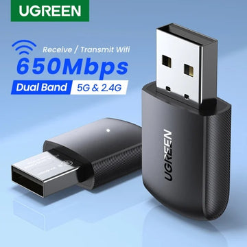 Adaptador WiFi UGREEN 650Mbps 5Ghz y 2,4 GHz WiFi USB dual banda