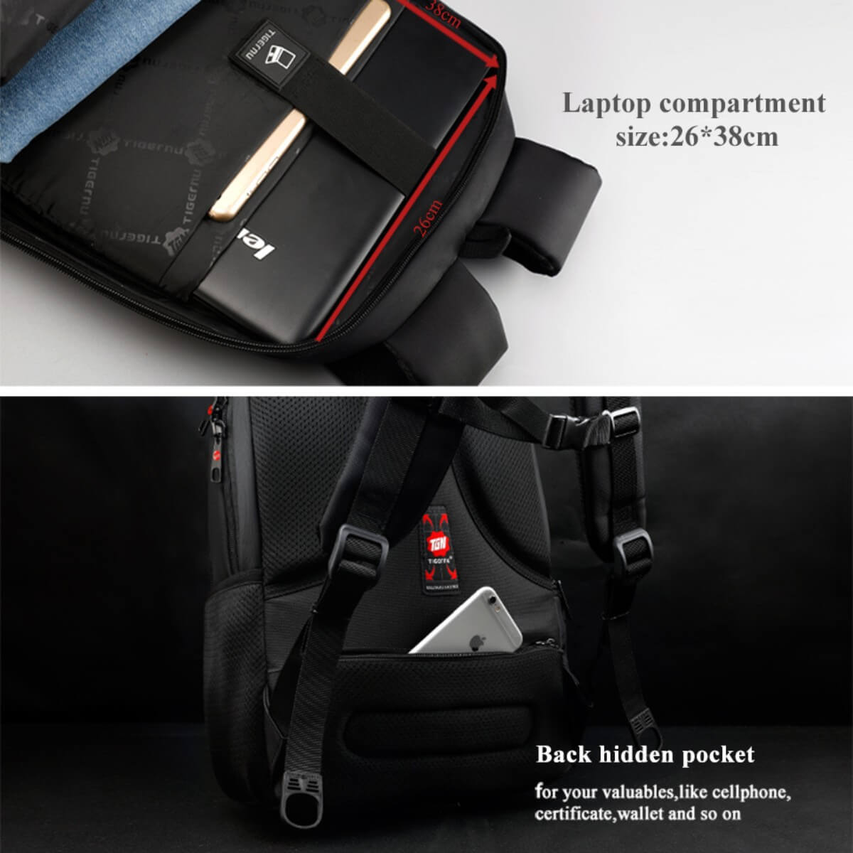 Mochila Antirrobo Tigernu TB3105XL Expandible