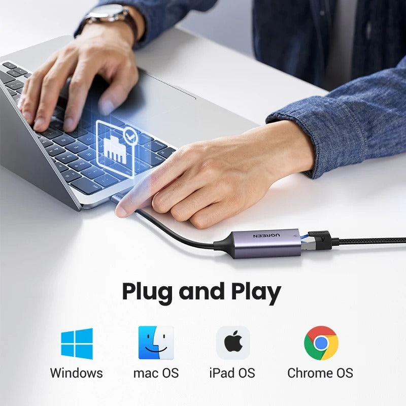 Adapatador Ugreen C a Ethernet RJ45 Lan de 1000Mbps