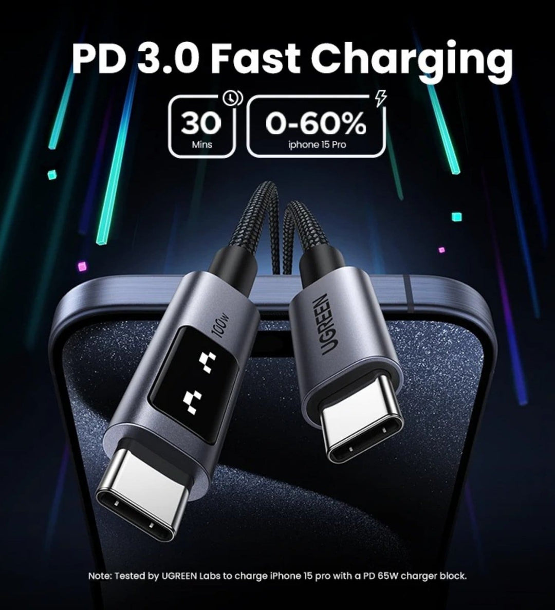 Cable Robot UGREEN UNO USB-C a USB-C 100W