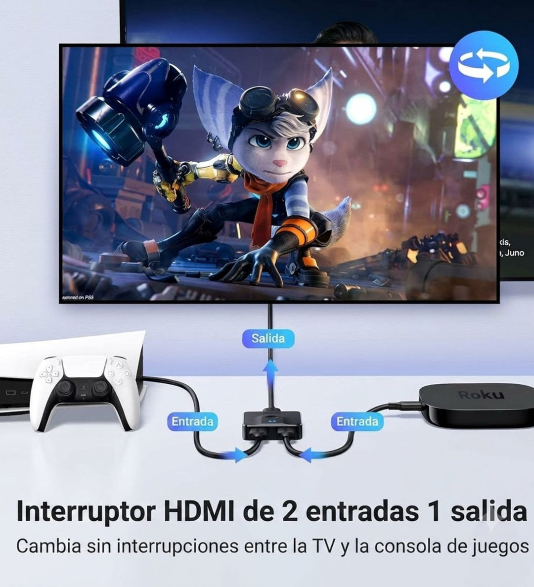Bidireccional HDMI UGREEN 2 entradas 1 salida 4K@60Hz