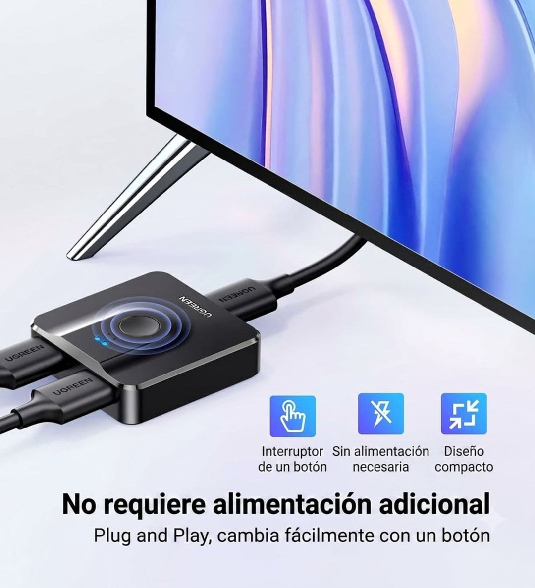 Bidireccional HDMI UGREEN 2 entradas 1 salida 4K@60Hz