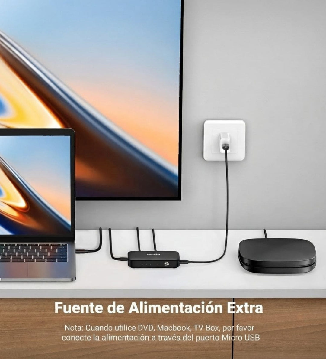 Conmutador Switch HDMI 3 En 1 Salida 4K Con Control Remoto