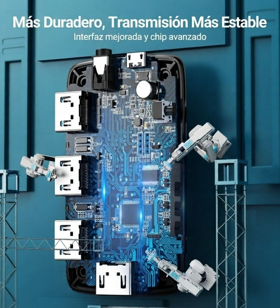 Conmutador Switch HDMI 3 En 1 Salida 4K Con Control Remoto