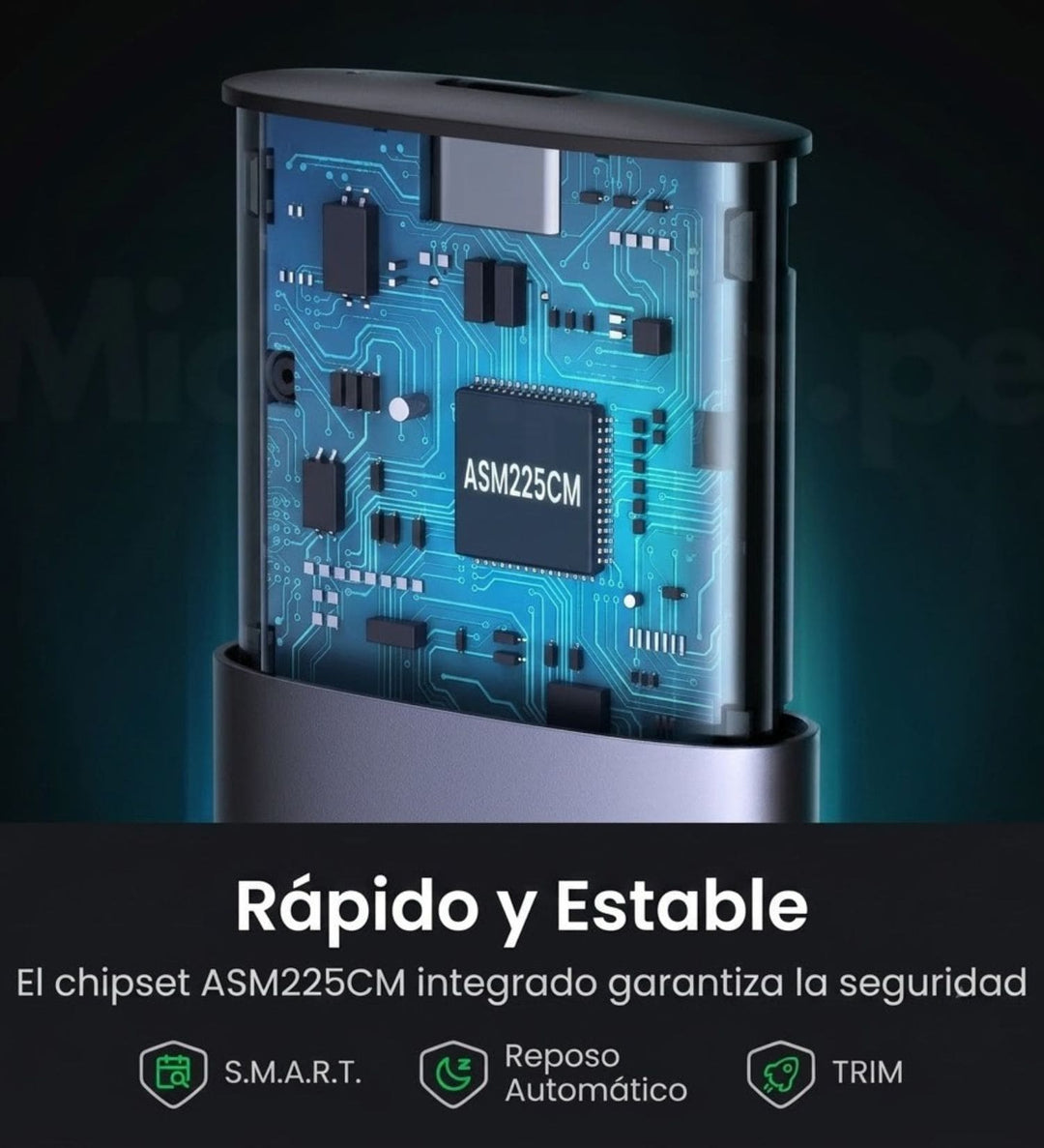 Carcasa UGREEN Tipo-C a M.2 NGFF de 5 Gbps