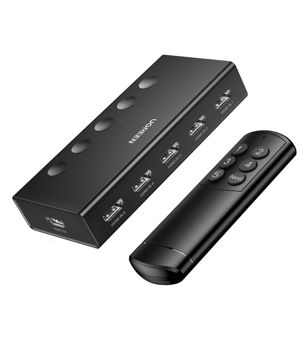 Switch HDMI UGREEN de 5 entradas y 1 salida, HDMI 4K 60Hz control remoto