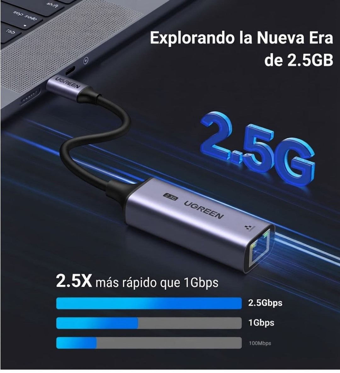 Adaptador UGREEN USB C a Ethernet 2.5G