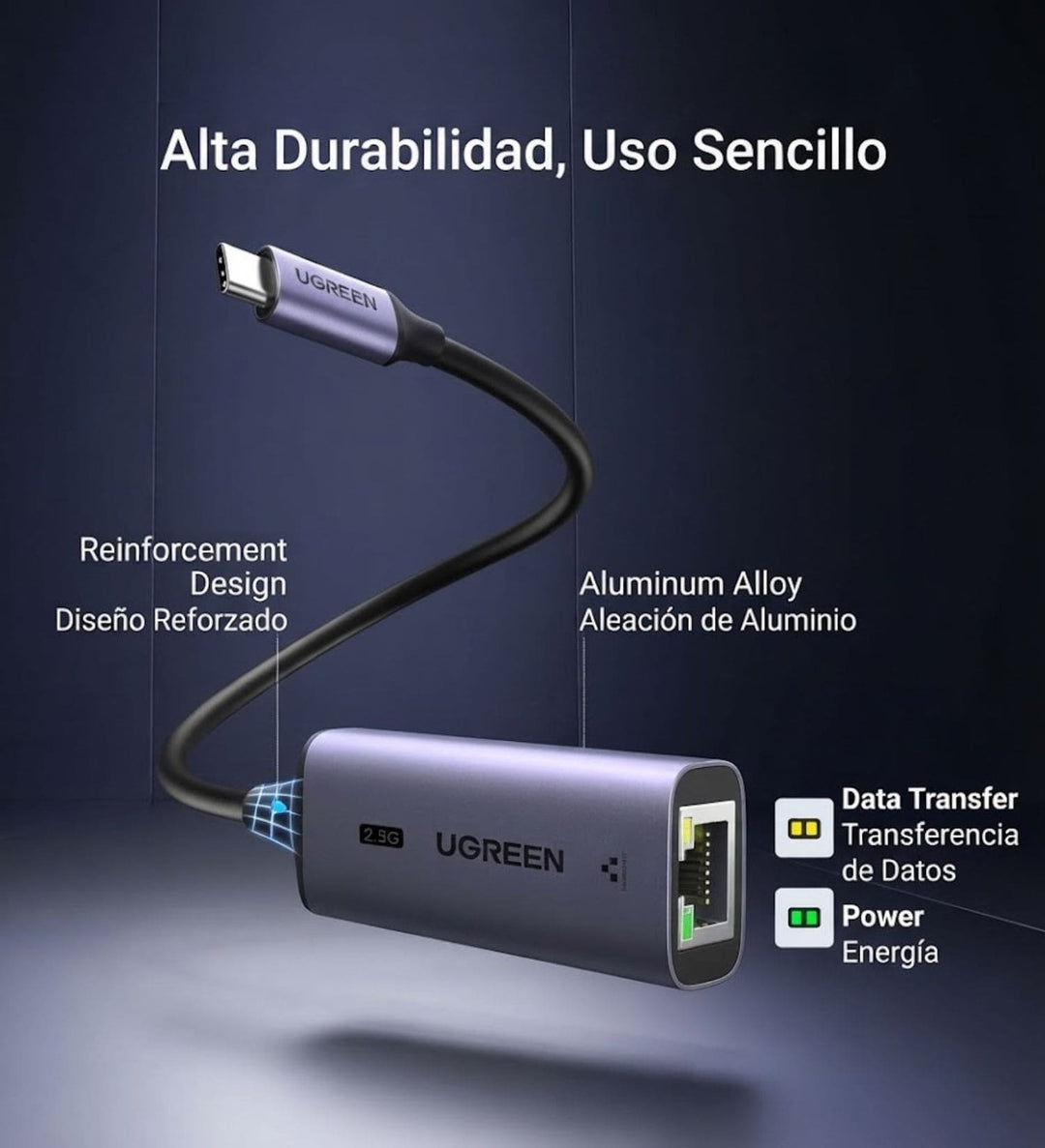 Adaptador UGREEN USB C a Ethernet 2.5G
