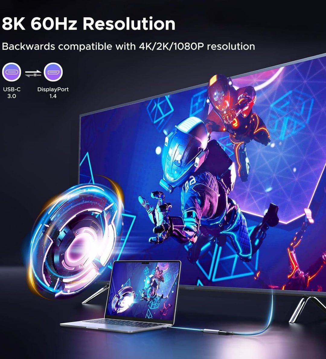 Adaptador UGREEN USB-C a DisplayPort 1.4 - 8K 60Hz