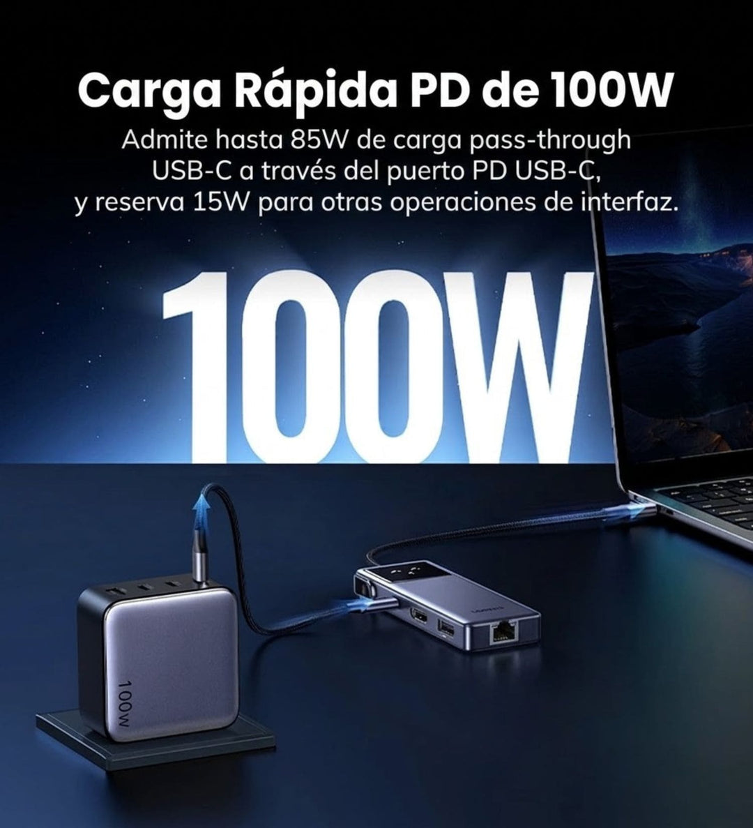 Hub Ugreen 7 En 1 Multipuertos Tipo C 4k Hdmi 100W