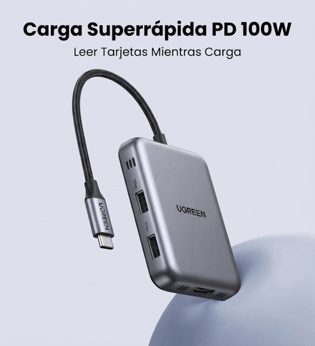 Hub UGREEN USB-C Magnético 7 en 1 a 4K 60Hz con PD, SD y TF