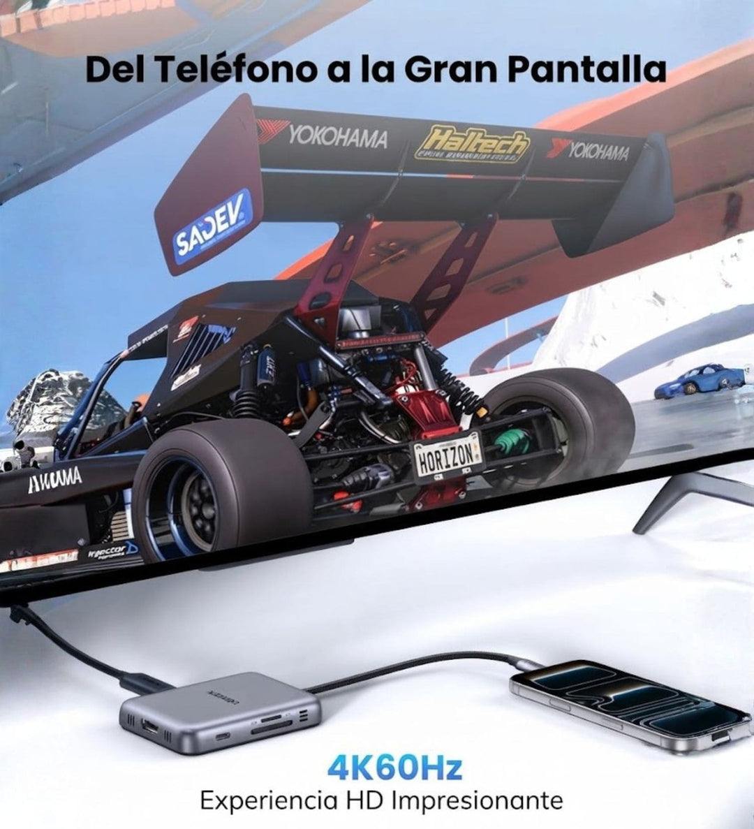 Hub UGREEN USB-C Magnético 7 en 1 a 4K 60Hz con PD, SD y TF