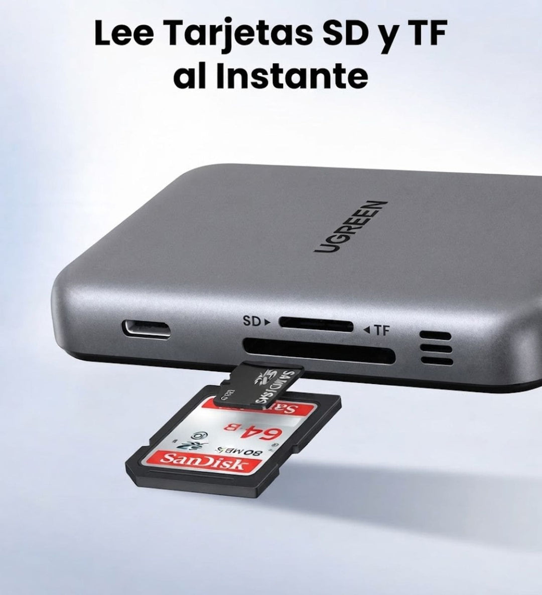Hub UGREEN USB-C Magnético 7 en 1 a 4K 60Hz con PD, SD y TF