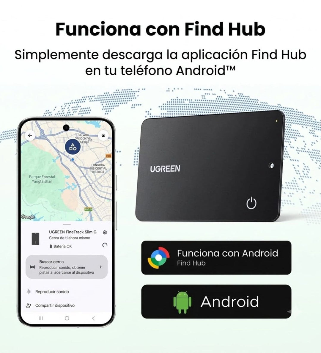 Localizador UGREEN FineTrack Slim G with Google Find Hub Android
