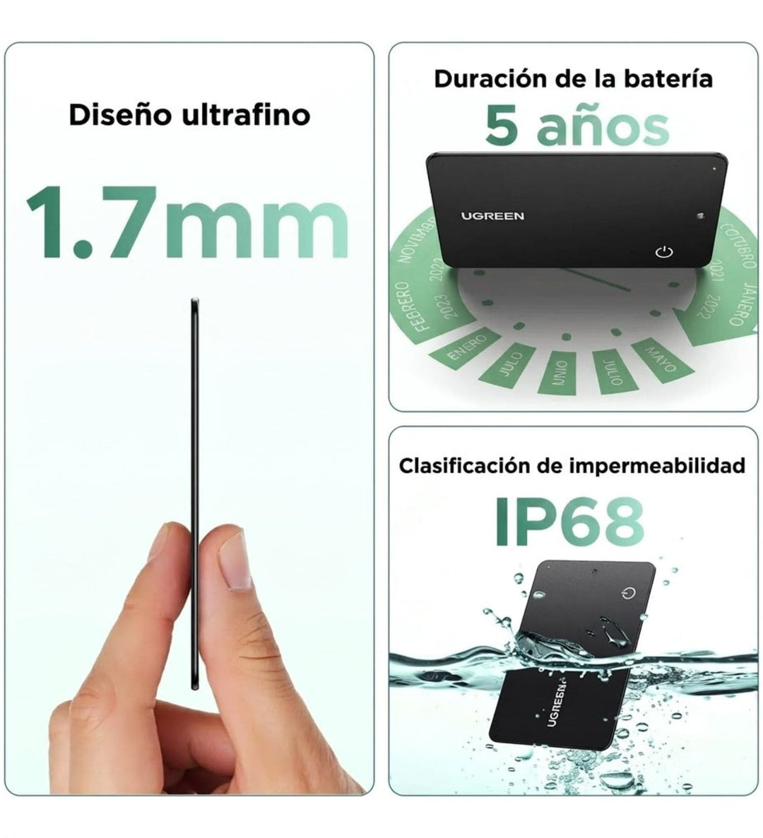 Localizador UGREEN FineTrack Slim G with Google Find Hub Android