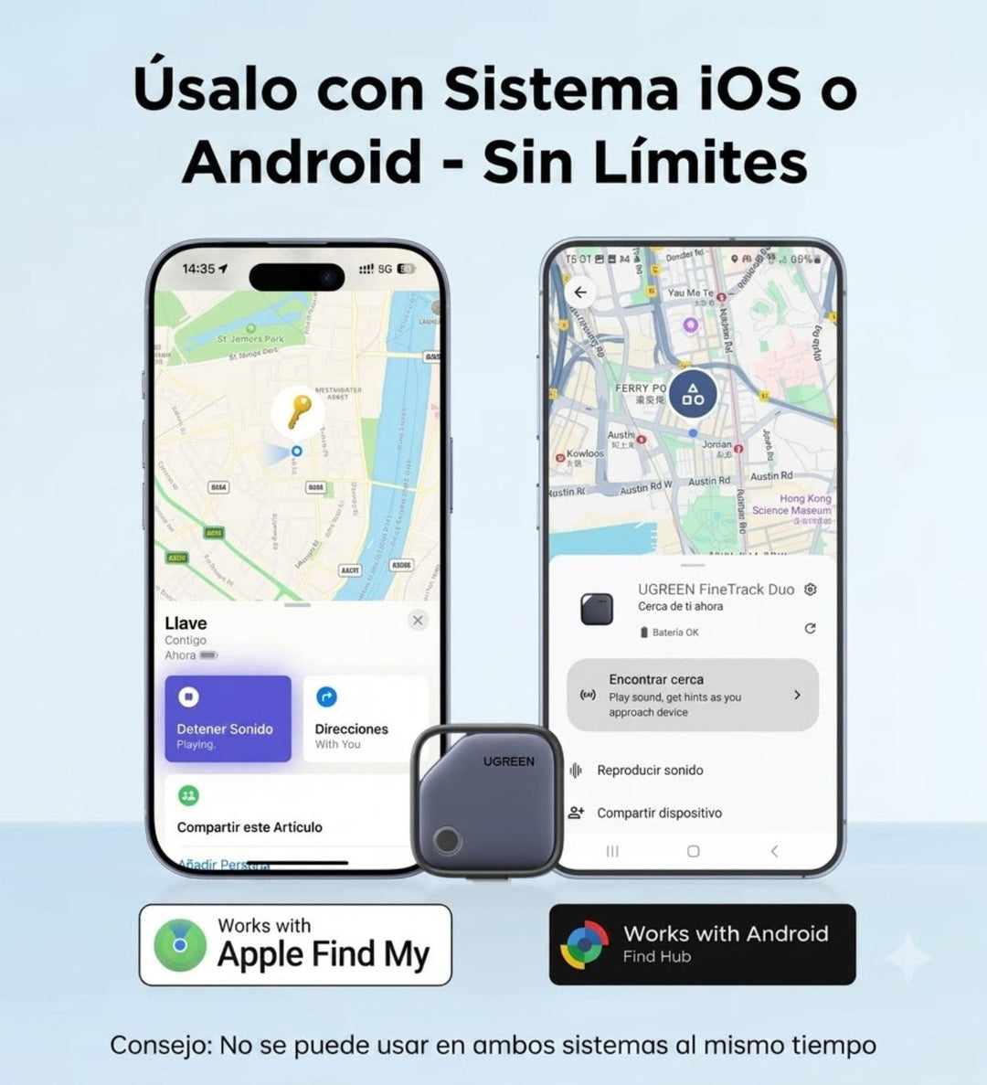Localizador Dual Smart Finder Pro Ugreen CM916