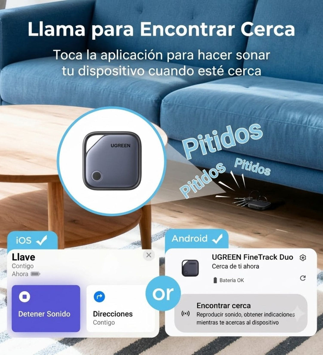Localizador Dual Smart Finder Pro Ugreen CM916