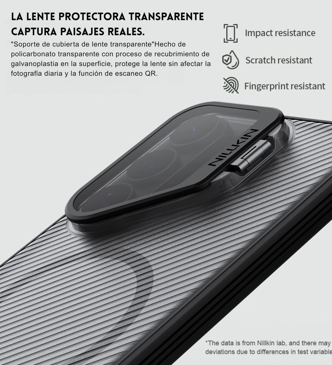 Cubierta de lente transparente resistente a rayaduras en carcasa protectora Nillkin S26 Ultra