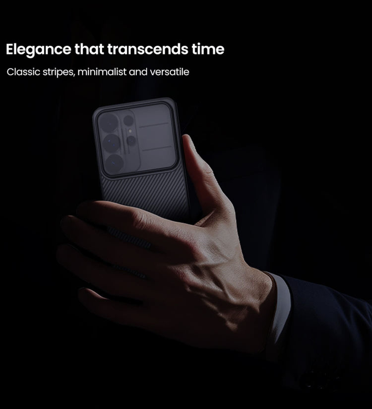 Diseño delgado y agarre perfecto de case original Nillkin CamShield Pro en mano