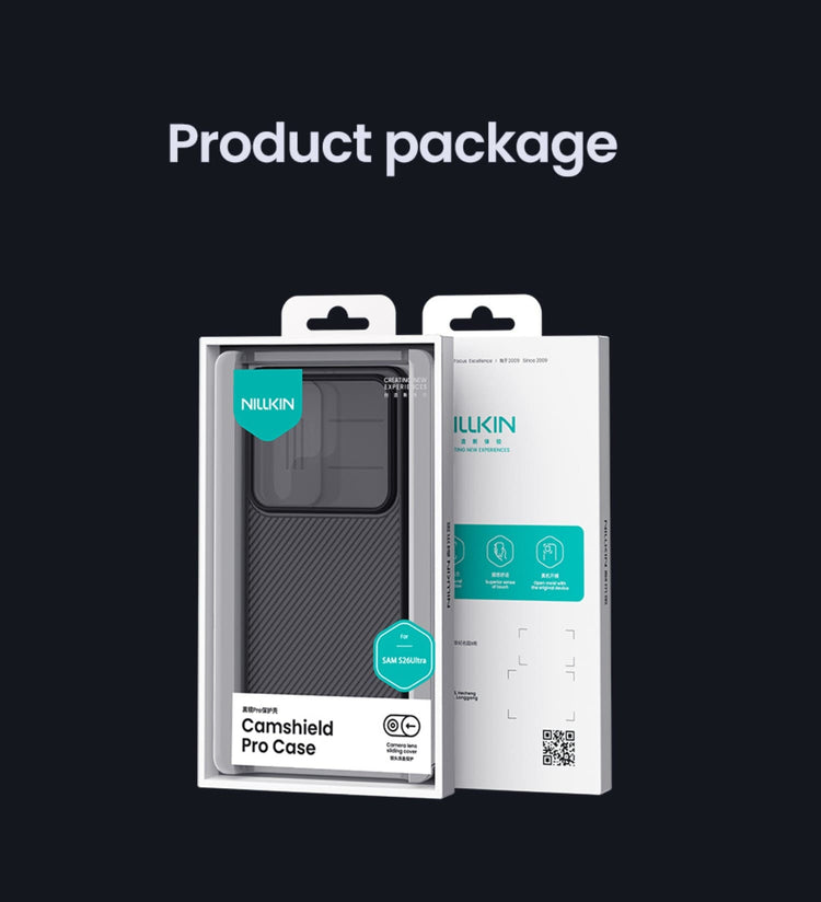 Empaque oficial de protector Nillkin CamShield Pro Clear para Samsung S26 Ultra