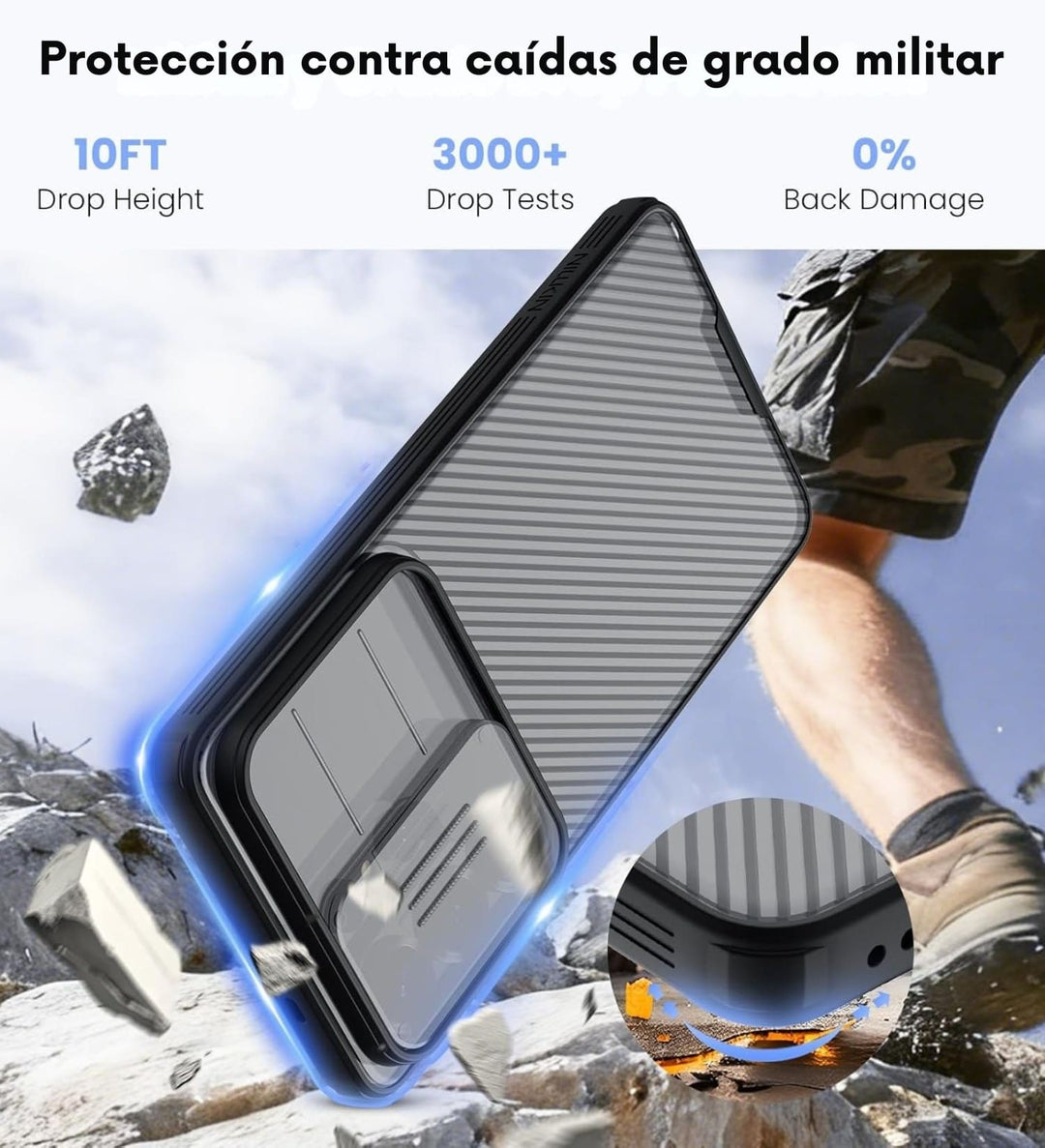 Protección grado militar y bolsas de aire anticaídas en estuche Nillkin para Samsung S26 Ultra