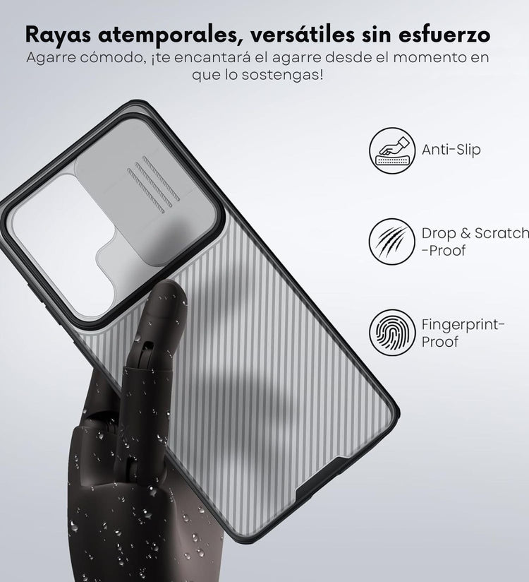 Material TPU resistente a huellas y rayaduras en funda transparente para Galaxy S26 Ultra