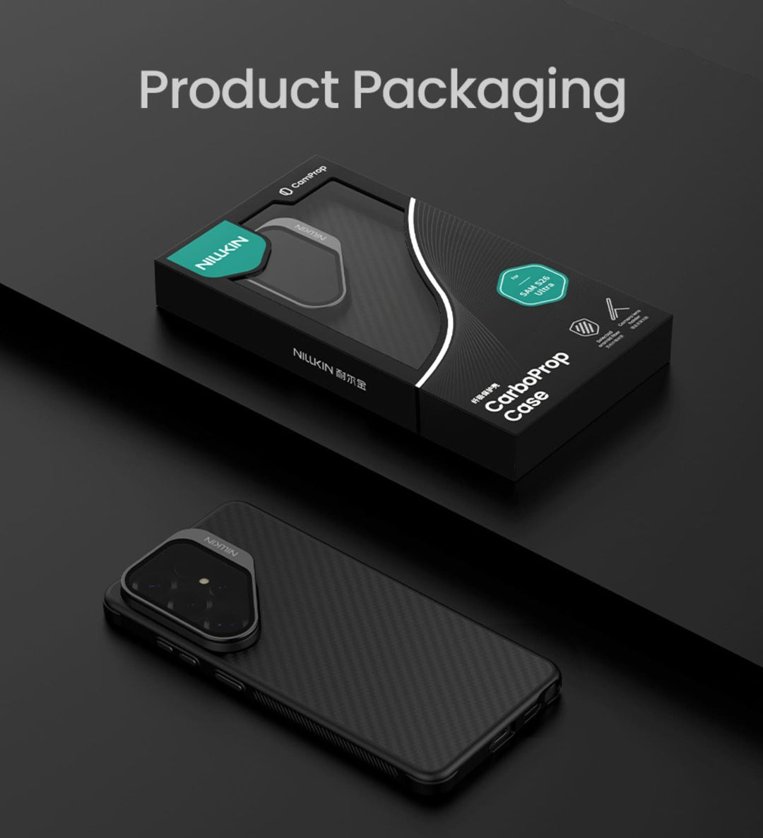 Empaque original sellado de estuche Nillkin CarboProp Kevlar para Galaxy S26 Ultra