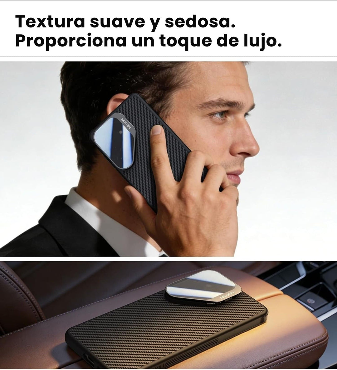 Carcasa ergonómica y antideslizante Nillkin CarboProp en mano para Samsung S26 Ultra