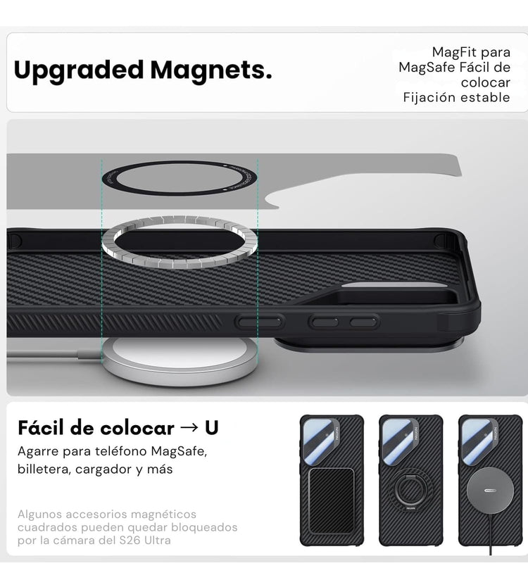 Funda magnética protectora Nillkin compatible con carga MagSafe para celular Samsung Galaxy S26 Ultra