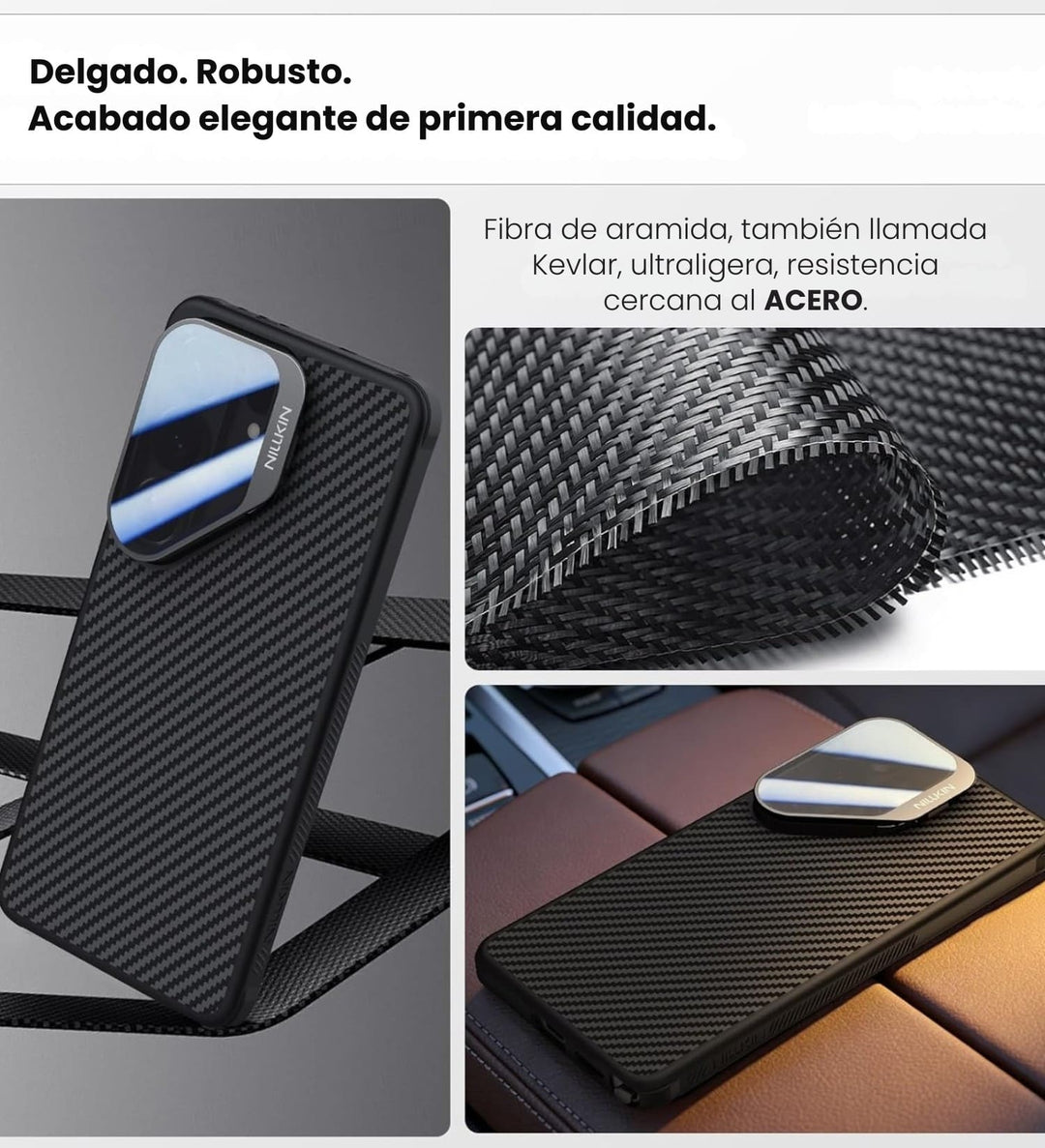 Case de material Kevlar en funda Nillkin original para Samsung S26 Ultra