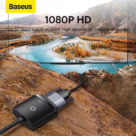 Baseus adaptador HDMI 1080P a VGA para Xbox, PS5, PS4, TV Box