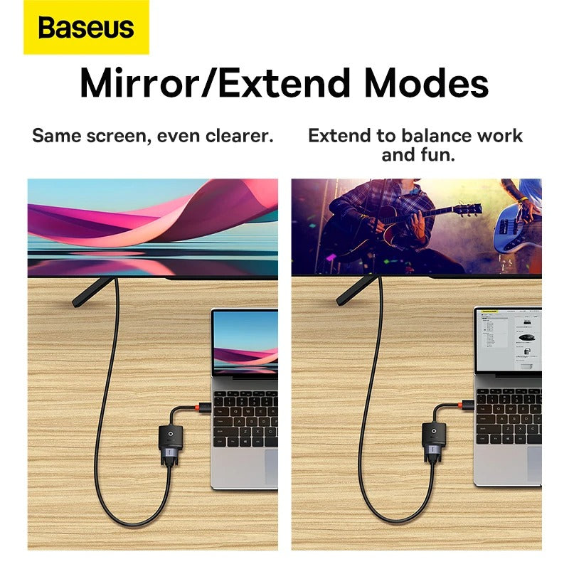 Baseus adaptador HDMI 1080P a VGA para Xbox, PS5, PS4, TV Box