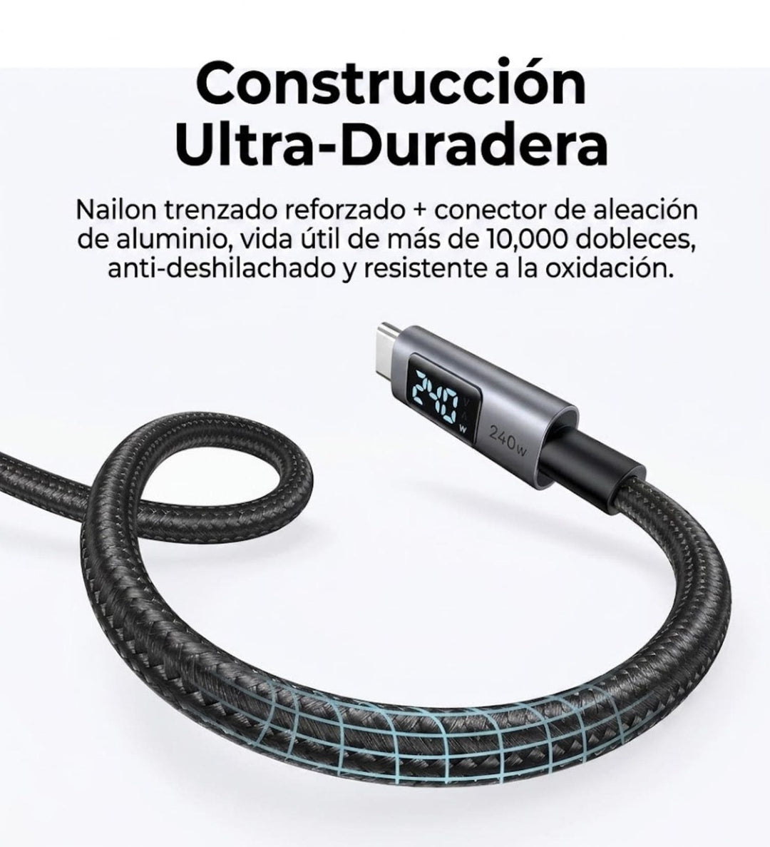 Cable Robot UGREEN UNO USB-C a USB-C 240W