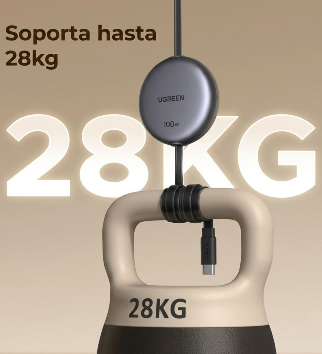Cable retráctil UGREEN 100 W Carga Rápida PD de USB-C a USB-C