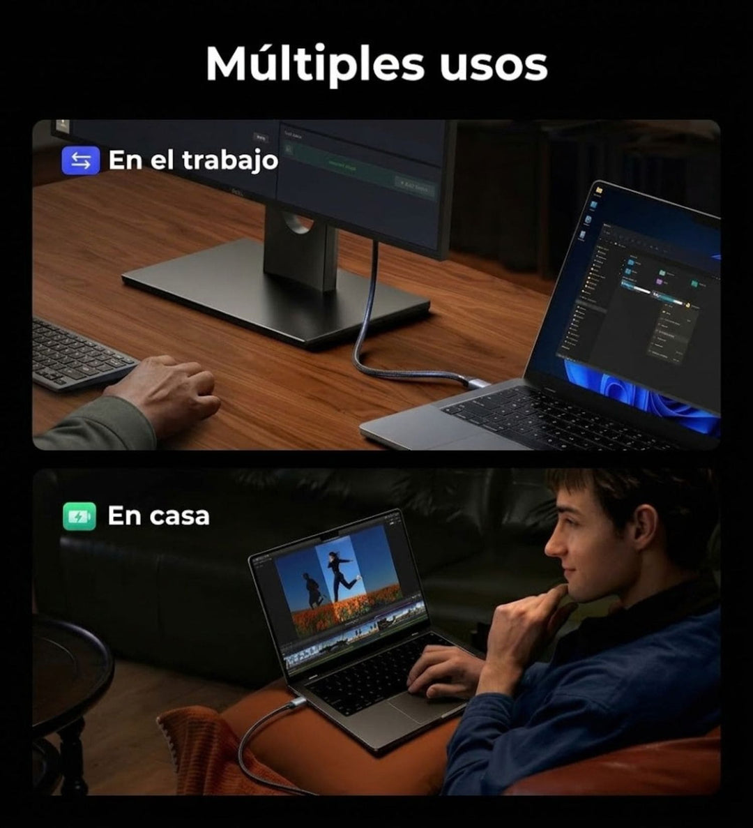 Cable USB-C UGREEN 240W PD3.1 USB 3.2 Gen 2 10 Gbps 2 Metros