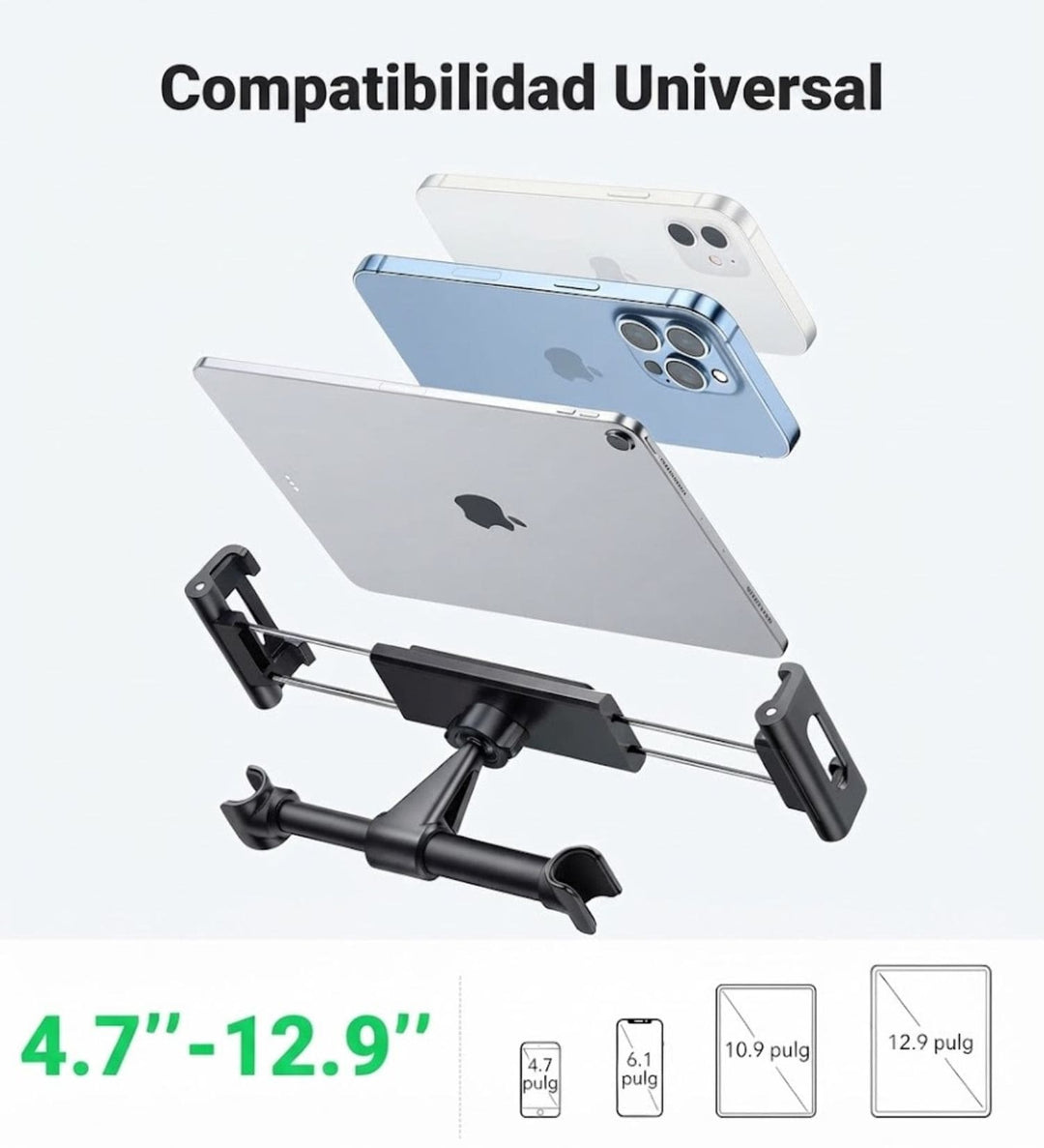 Soporte UGREEN Para Tablet Y Celular En Auto Con Giro 360°
