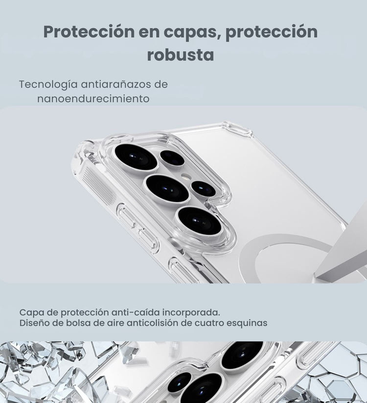 Funda resistente a rayaduras con elevacion de lente en camara para Galaxy S26 Ultra