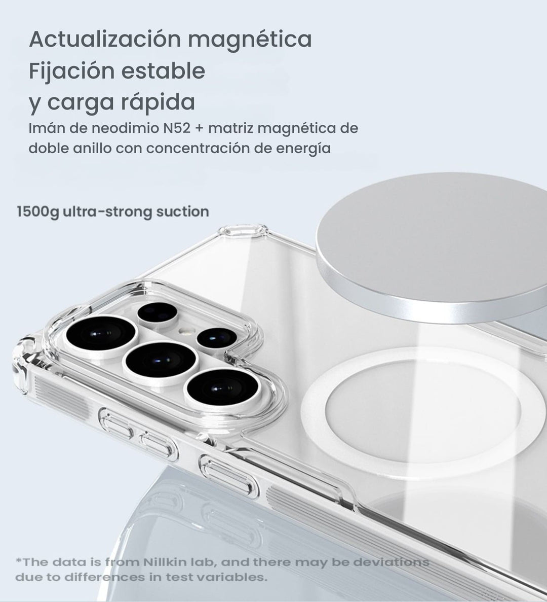 Case transparente con anillo magnético N52 MagSafe para celular S26 Ultra