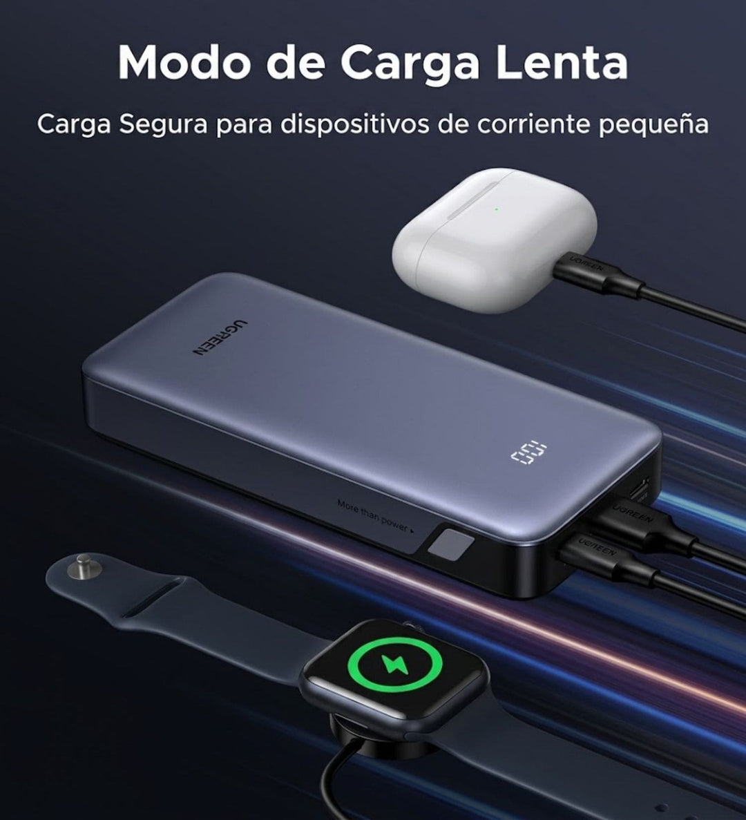 Power Bank Ugreen 20000 mAh 30W de Carga Rápida PB532