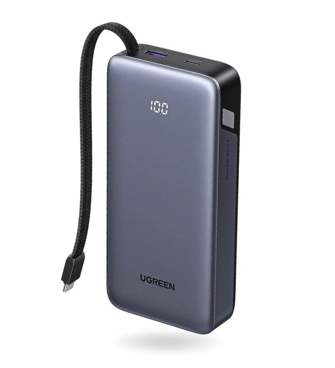Power Bank UGREEN de 20000 mAh y 45W con cable integrado