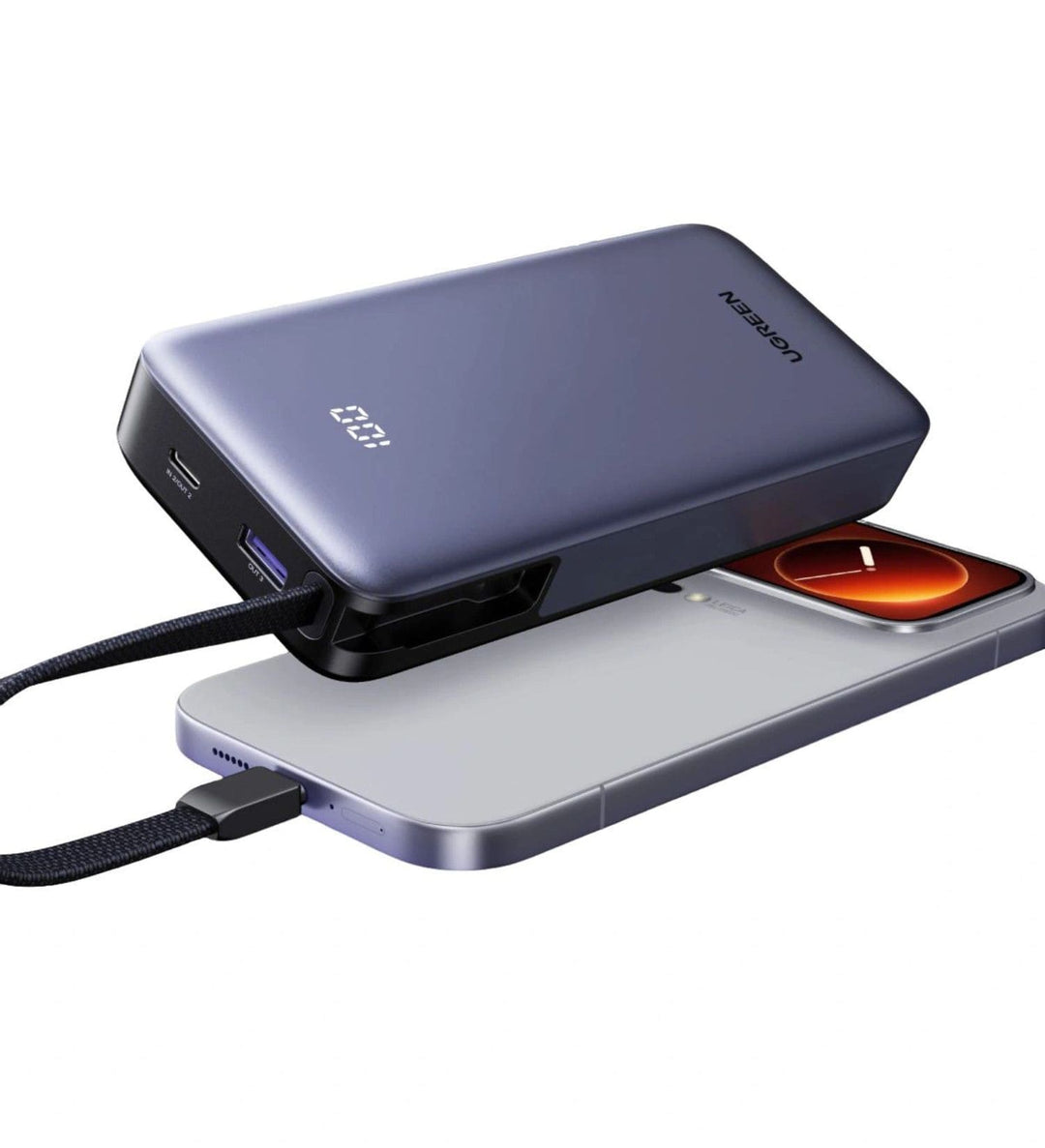 Power Bank UGREEN de 20000 mAh y 55W con Cable Integrado ( Soporta Mi Turbo Xiaomi)