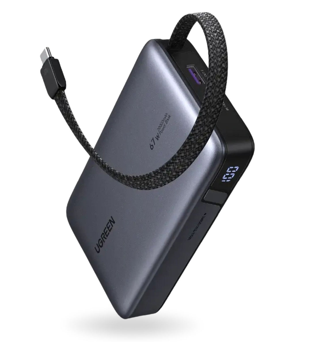 Power Bank Ugreen Nexode 67W 20000mah con Cable Integrado