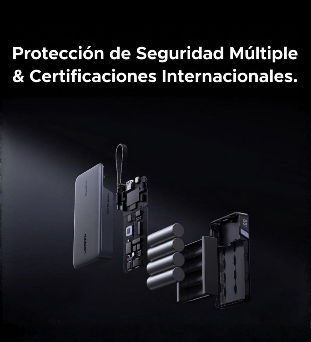 Power Bank Ugreen Nexode 67W 20000mah con Cable Integrado